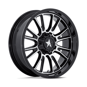 24X7 MSA Offroad Wheels M51 THUNDERLIPS GLOSS BLACK MACHINED 4X137/4X156