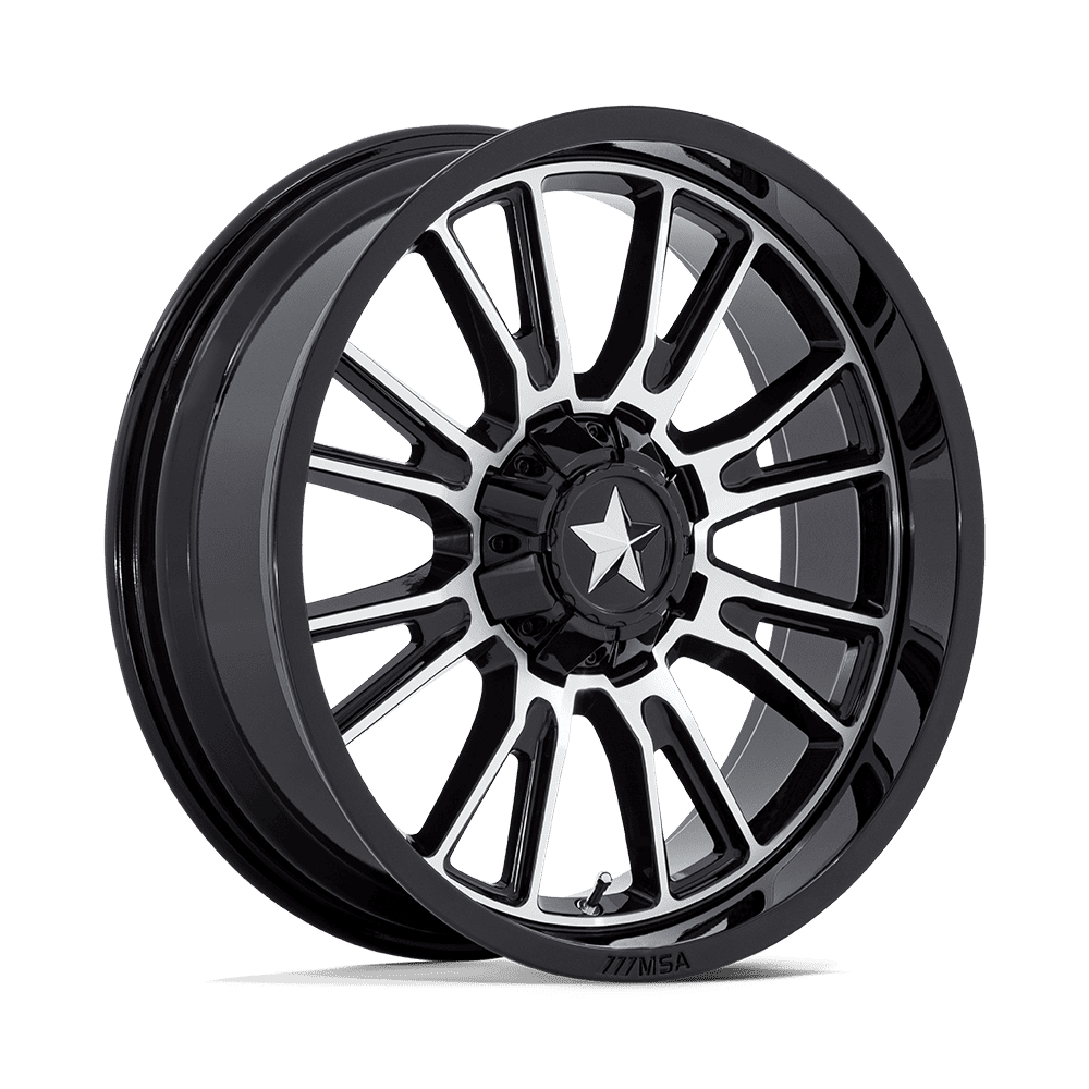 24X7 MSA Offroad Wheels M51 THUNDERLIPS GLOSS BLACK MACHINED 5X114.3