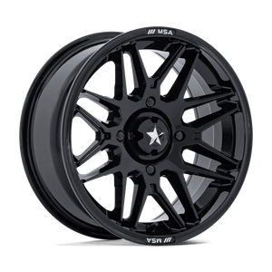 14X7 MSA Offroad Wheels M52 RADAR UTV GLOSS BLACK 5X114.3