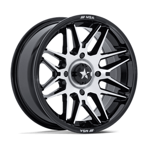 14X7 MSA Offroad Wheels M52 RADAR UTV GLOSS BLACK W/ MACHINED FACE 4X110