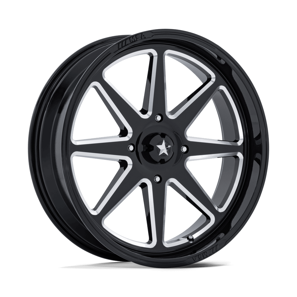 18X7 MSA Offroad Wheels M54 SPARK UTV GLOSS BLACK MILLED 6X139.7