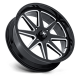 18X7 MSA Offroad Wheels M54 SPARK UTV GLOSS BLACK MILLED 6X139.7