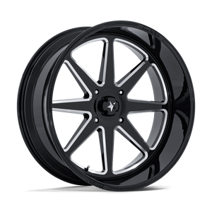 24X10 MSA Offroad Wheels M54 SPARK UTV GLOSS BLACK MILLED 4X156