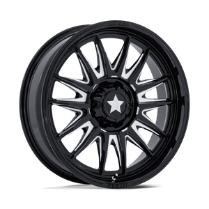 18X7 MSA Offroad Wheels M55 COMMANDER UTV GLOSS BLACK MILLED 6X139.7