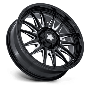 15X7 MSA Offroad Wheels M55 COMMANDER UTV GLOSS BLACK MILLED 6X139.7