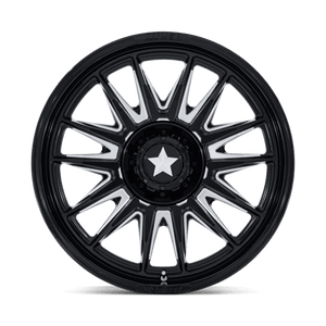 15X7 MSA Offroad Wheels M55 COMMANDER UTV GLOSS BLACK MILLED 5X114.3