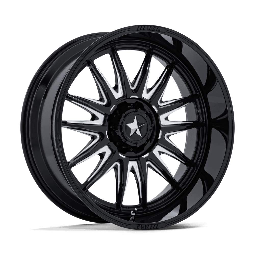 24X10 MSA Offroad Wheels M55 COMMANDER UTV GLOSS BLACK MILLED 6X139.7
