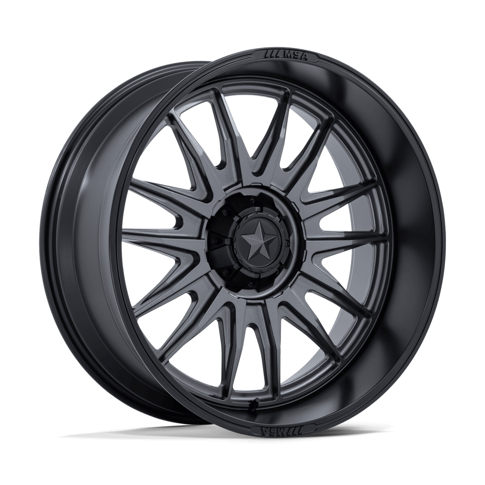 24X10 MSA Offroad Wheels M55 COMMANDER UTV MATTE GUNMETAL W/ M-BLK LIP 6X139.7