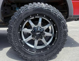 18X9 Moto Metal MO970 RIMS - GLOSS GRAY CENTER W/ G-BLK LIP 6X135/6X139.7