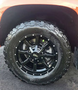 16X8 Moto Metal MO970 RIMS - GLOSS BLACK W/ SPOT MILLED LIP 6X135/6X139.7
