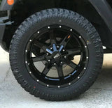 17X9 Moto Metal MO970 RIMS - GLOSS BLACK W/ SPOT MILLED LIP 6X135/6X139.7