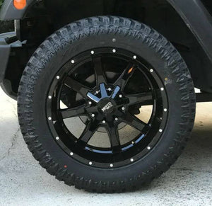 17X9 Moto Metal MO970 RIMS - GLOSS BLACK W/ SPOT MILLED LIP 6X135/6X139.7
