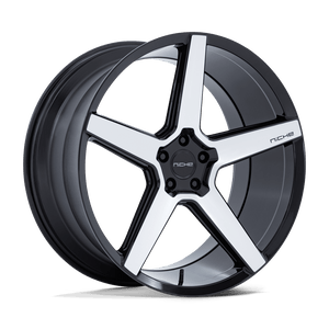 22X10.5 Niche 1PC NC283 MODENA GLOSS BLACK W/ MACHINED FACE 5X115