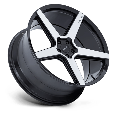 22X10.5 Niche 1PC NC283 MODENA GLOSS BLACK W/ MACHINED FACE 5X112