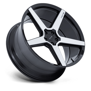 22X10.5 Niche 1PC NC283 MODENA GLOSS BLACK W/ MACHINED FACE 5X112