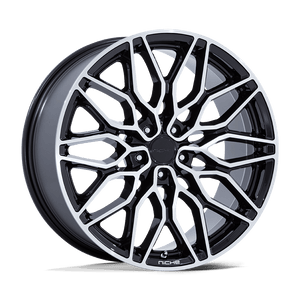 20X9 Niche 1PC NC277 CALABRIA 5 GLOSS BLACK MACHINED 5X112