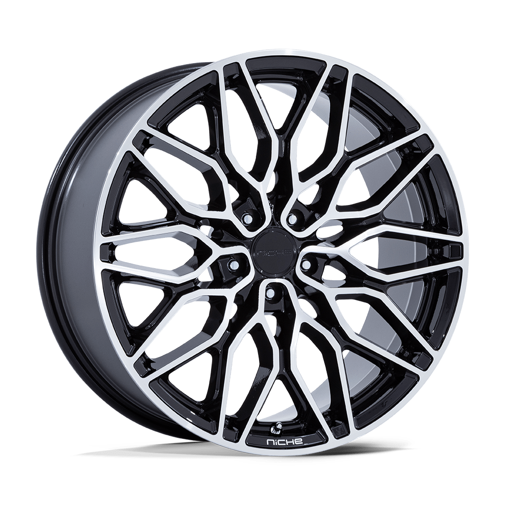 22X9 Niche 1PC NC277 CALABRIA 5 GLOSS BLACK MACHINED 5X115