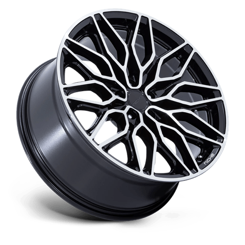 22X9 Niche 1PC NC277 CALABRIA 5 GLOSS BLACK MACHINED 5X112