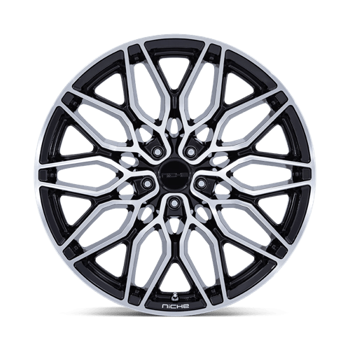 22X9 Niche 1PC NC277 CALABRIA 5 GLOSS BLACK MACHINED 5X112