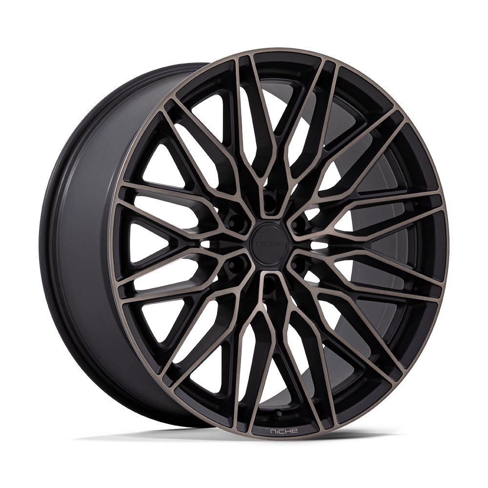 24X10 Niche 1PC NC278 CALABRIA 6 MATTE BLACK MACHINED DARK TINT 6X135