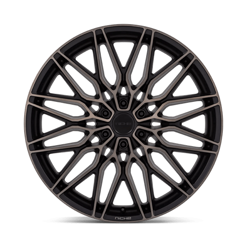 24X10 Niche 1PC NC278 CALABRIA 6 MATTE BLACK MACHINED DARK TINT 6X135