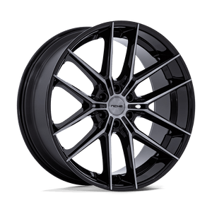 24X10 Niche 1PC NC280 PRODIGY 6 GLOSS BLACK DARK TINTED CLEAR 6X139.7