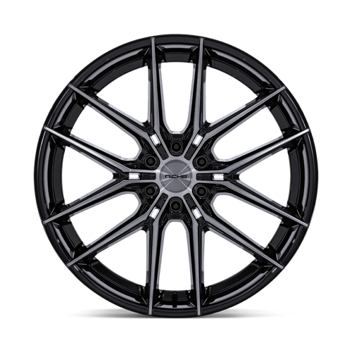 24X10 Niche 1PC NC280 PRODIGY 6 GLOSS BLACK DARK TINTED CLEAR 6X139.7