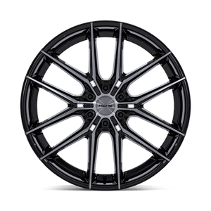 22X9.5 Niche 1PC NC280 PRODIGY 6 GLOSS BLACK DARK TINTED CLEAR 6X139.7