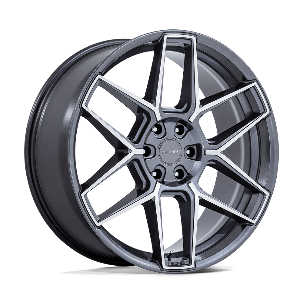 22X9.5 Niche 1PC NC281 RISE ANTHRACITE W/ MACHINED FACE 5X114.3