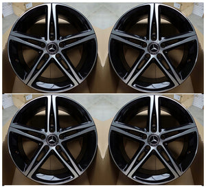 18” Mercedes-Benz C 180 C 200 C 220 C 250 C 300 C 350 C Base C Luxury C Exclusive Rims 2013 2014 2015 2016 2017 2018 2019 2020 2021 2022 2023 2024 2025 2026 OEM Original Wheels 18x7.5 Gloss Black with Machine Face