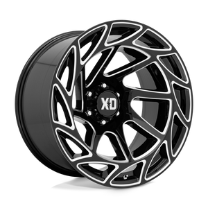 22X12 XD XD860 ONSLAUGHT GLOSS BLACK MILLED 6X139.7