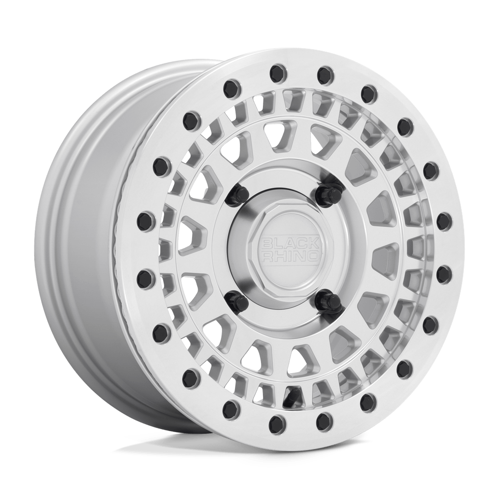 14" Black Rhino Hard Alloys - UTV PARKER UTV BEADLOCK SILVER W/ MIRROR CUT FACE 4X110