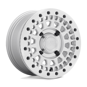 14" Black Rhino Hard Alloys - UTV PARKER UTV BEADLOCK SILVER W/ MIRROR CUT FACE 4X137