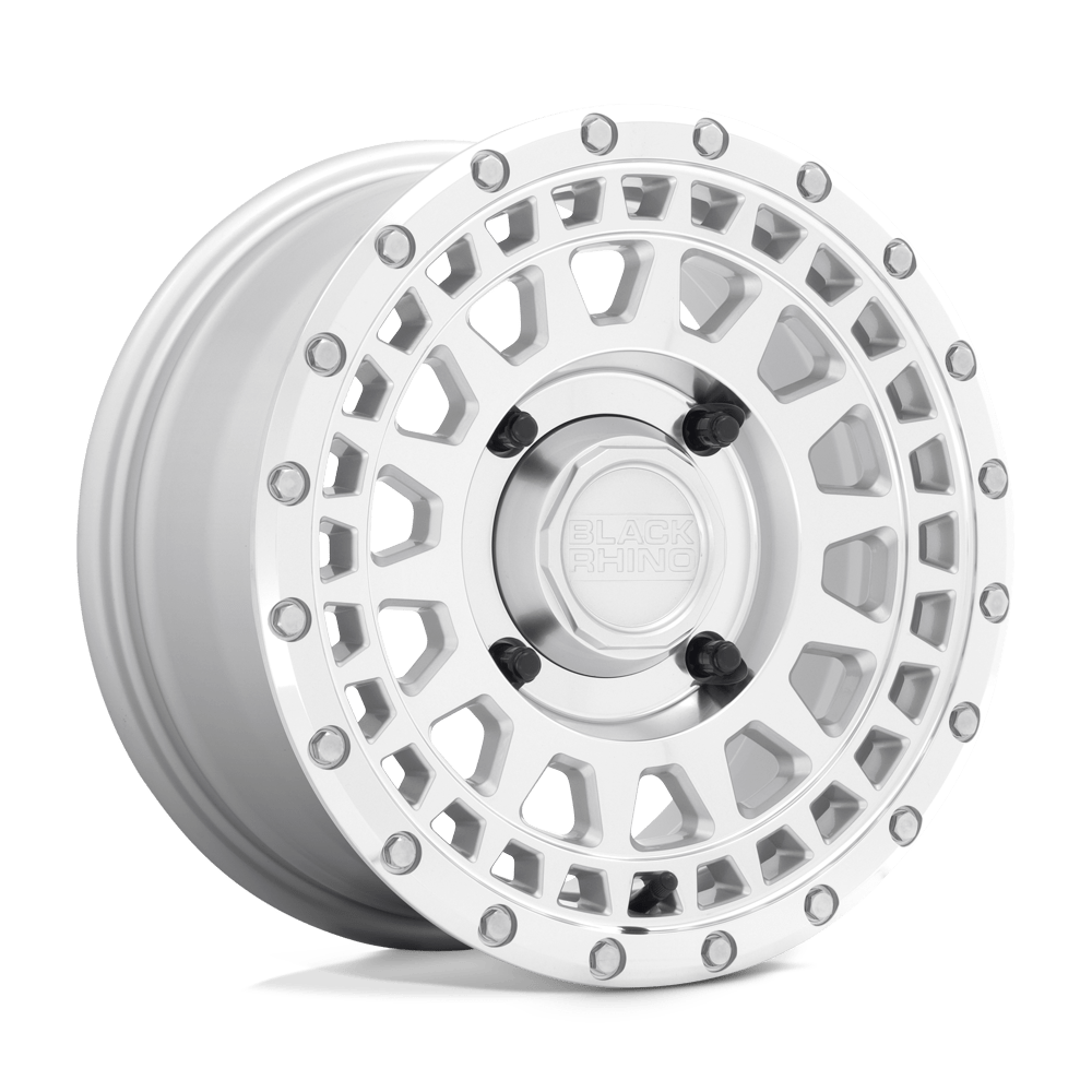 15" Black Rhino Hard Alloys - UTV PARKER UTV SILVER W/ MIRROR CUT FACE 4X110