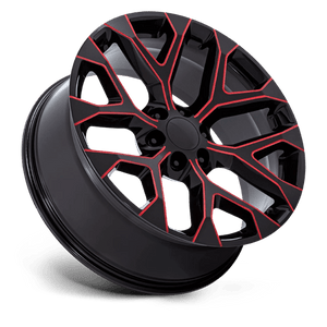22X9 Performance Replicas PR177 GLOSS BLACK RED MILLED 6X139.7