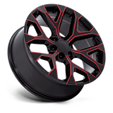 22" Performance Replicas PR177 GLOSS BLACK RED MILLED 6X139.7