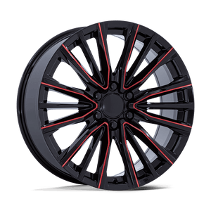24X10 Performance Replicas PR223 GLOSS BLACK MILLED RED 6X139.7