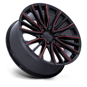 22X9 Performance Replicas PR223 GLOSS BLACK MILLED RED 6X139.7