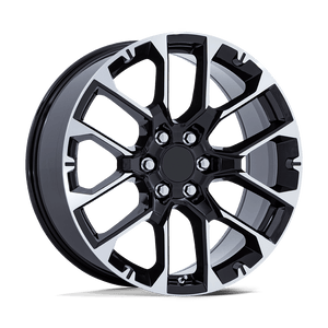 22 Performance Replicas PR224 GLOSS BLACK W/ MACHINED FACE 6X139.7