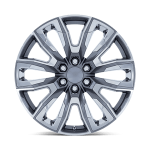 24X10 Performance Replicas PR225 GLOSS GUNMETAL MACH W/ CHR ACC 6X139.7