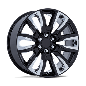 22X9 Performance Replicas PR225 GLOSS BLACK W/ CHROME ACCENTS 6X139.7