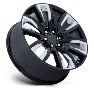 22X9 Performance Replicas PR225 GLOSS BLACK W/ CHROME ACCENTS 6X139.7