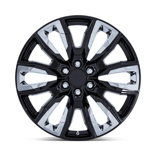 22X9 Performance Replicas PR225 GLOSS BLACK W/ CHROME ACCENTS 6X139.7