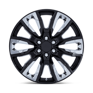 22X9 Performance Replicas PR225 GLOSS BLACK W/ CHROME ACCENTS 6X139.7