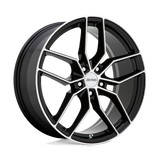 17" Petrol P5C GLOSS BLACK W/ MACH CUT FACE 5X114.3