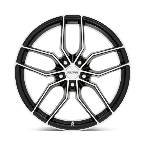 20X8.5 Petrol P5C GLOSS BLACK W/ MACH CUT FACE 5X115