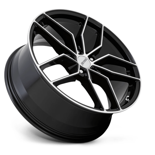 19" Petrol P5C GLOSS BLACK W/ MACH CUT FACE 5X120