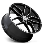 18X8 Petrol P5C GLOSS BLACK W/ MACH CUT FACE 5X115