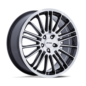 17X8 Petrol PE001 P1D GLOSS BLACK W/ MACHINED FACE 5X108