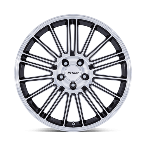 17X8 Petrol PE001 P1D GLOSS BLACK W/ MACHINED FACE 5X115